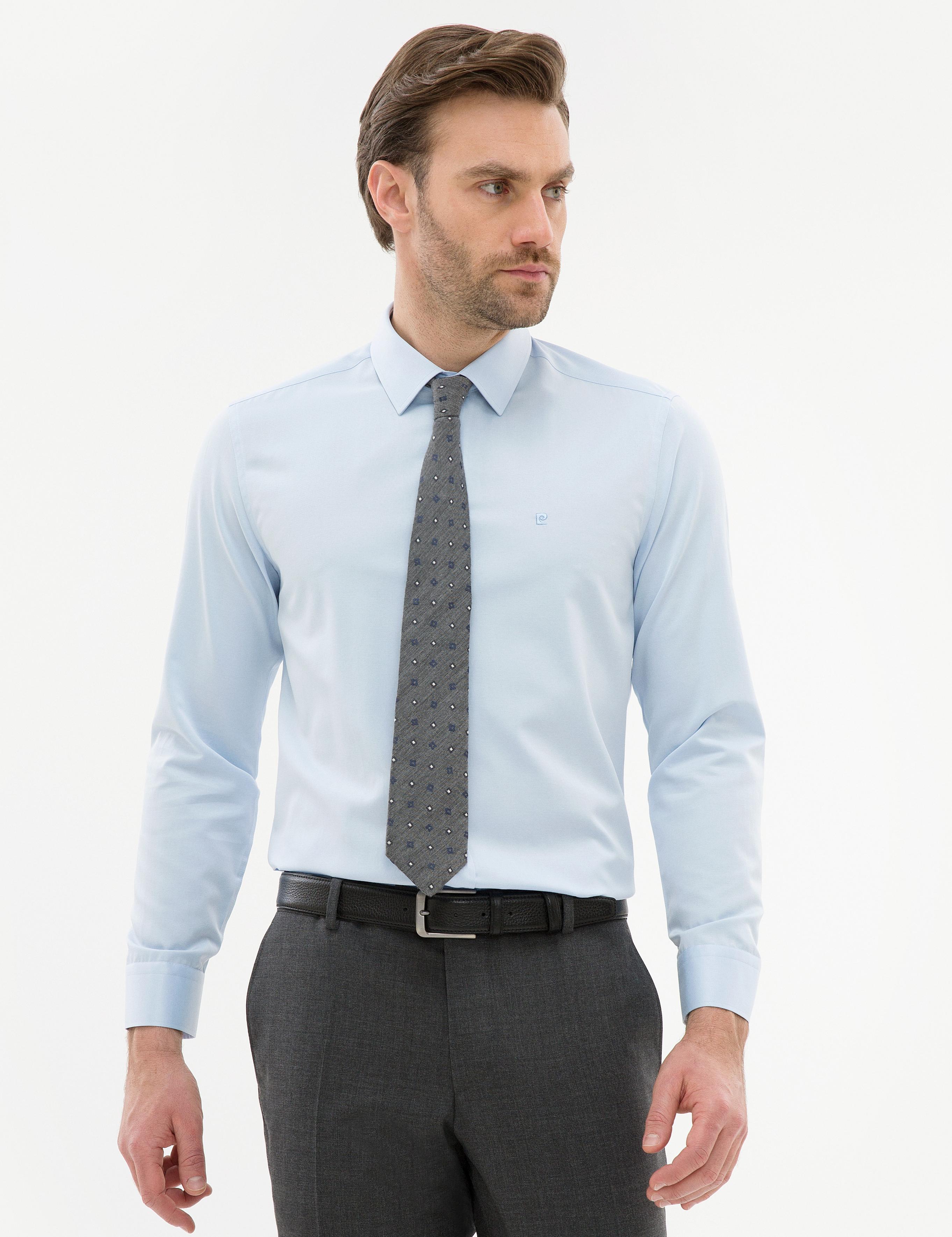 Açık Mavi Slim Fit Basic Gömlek