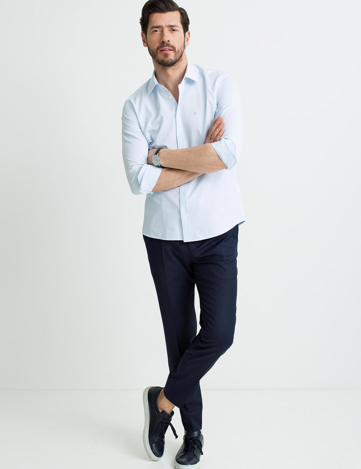 Açık Mavi Slim Fit Gömlek - 50189436010