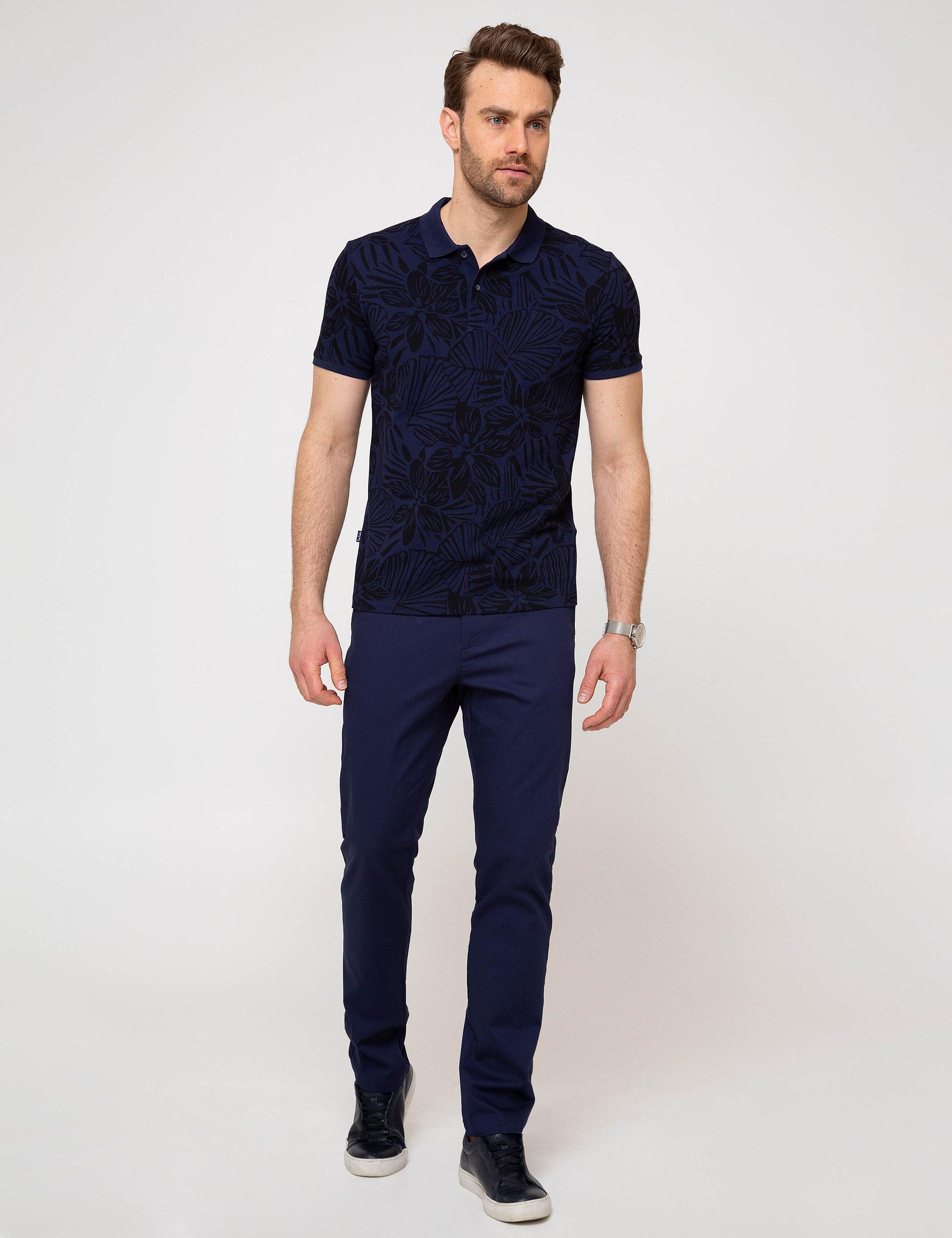 Lacivert Slim Fit Chino Pantolon