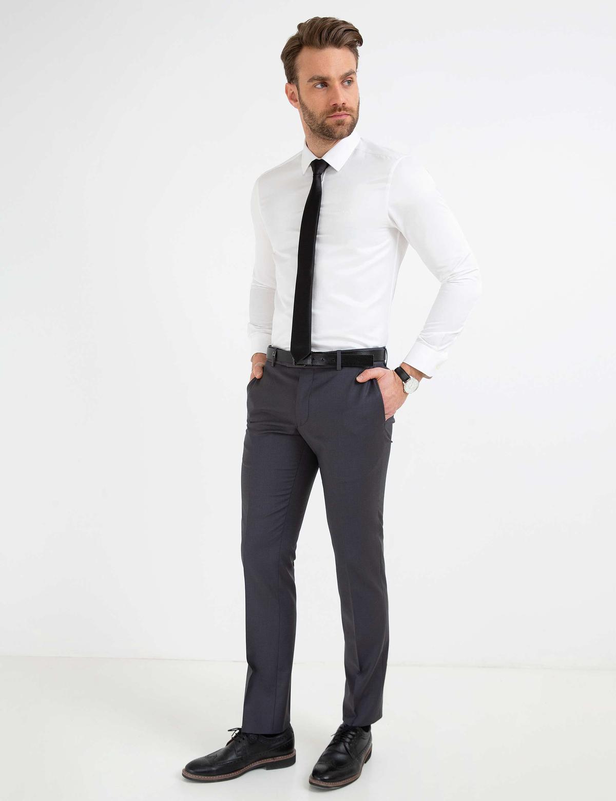 Gri Slim Fit Pantolon - 50189267043