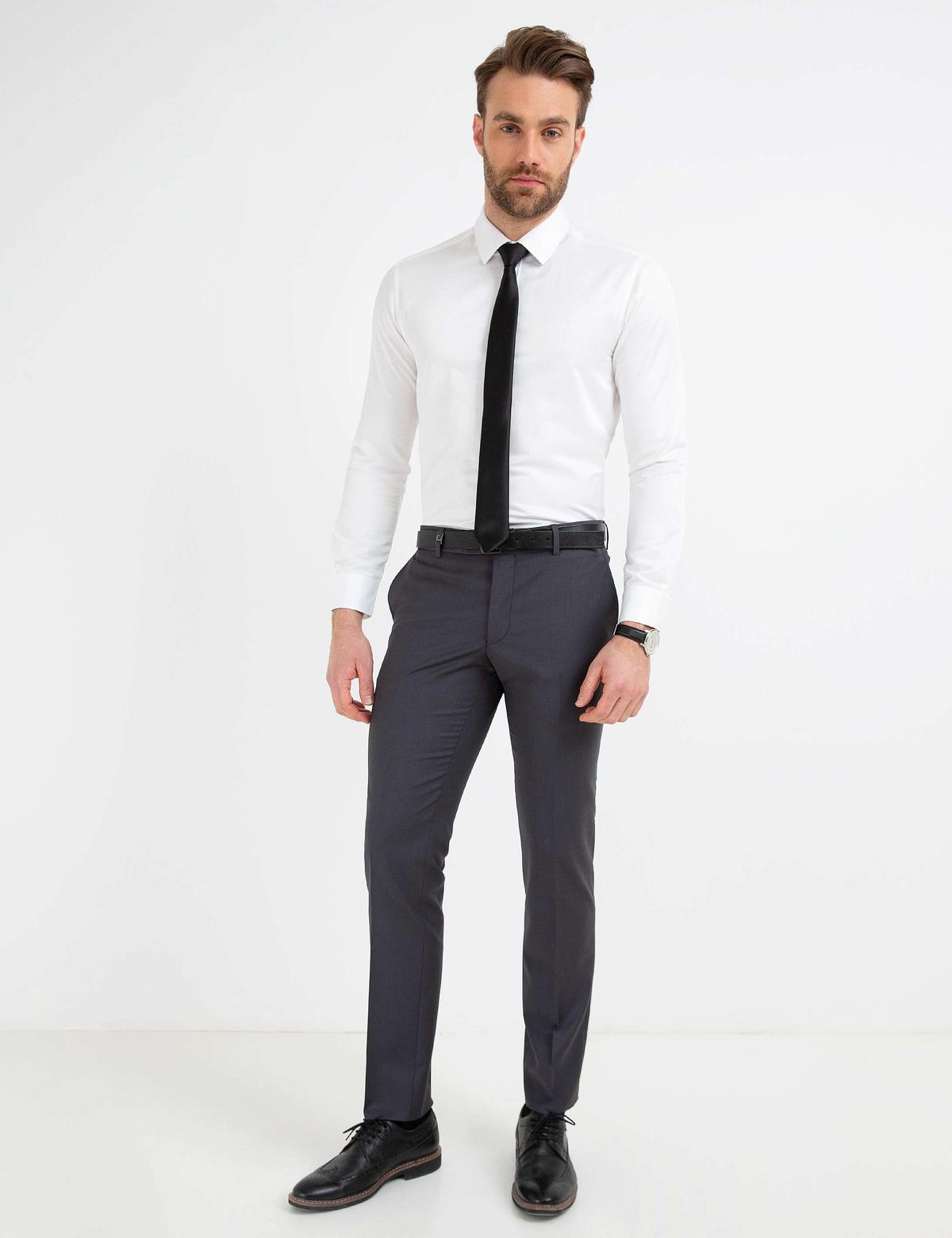Gri Slim Fit Pantolon