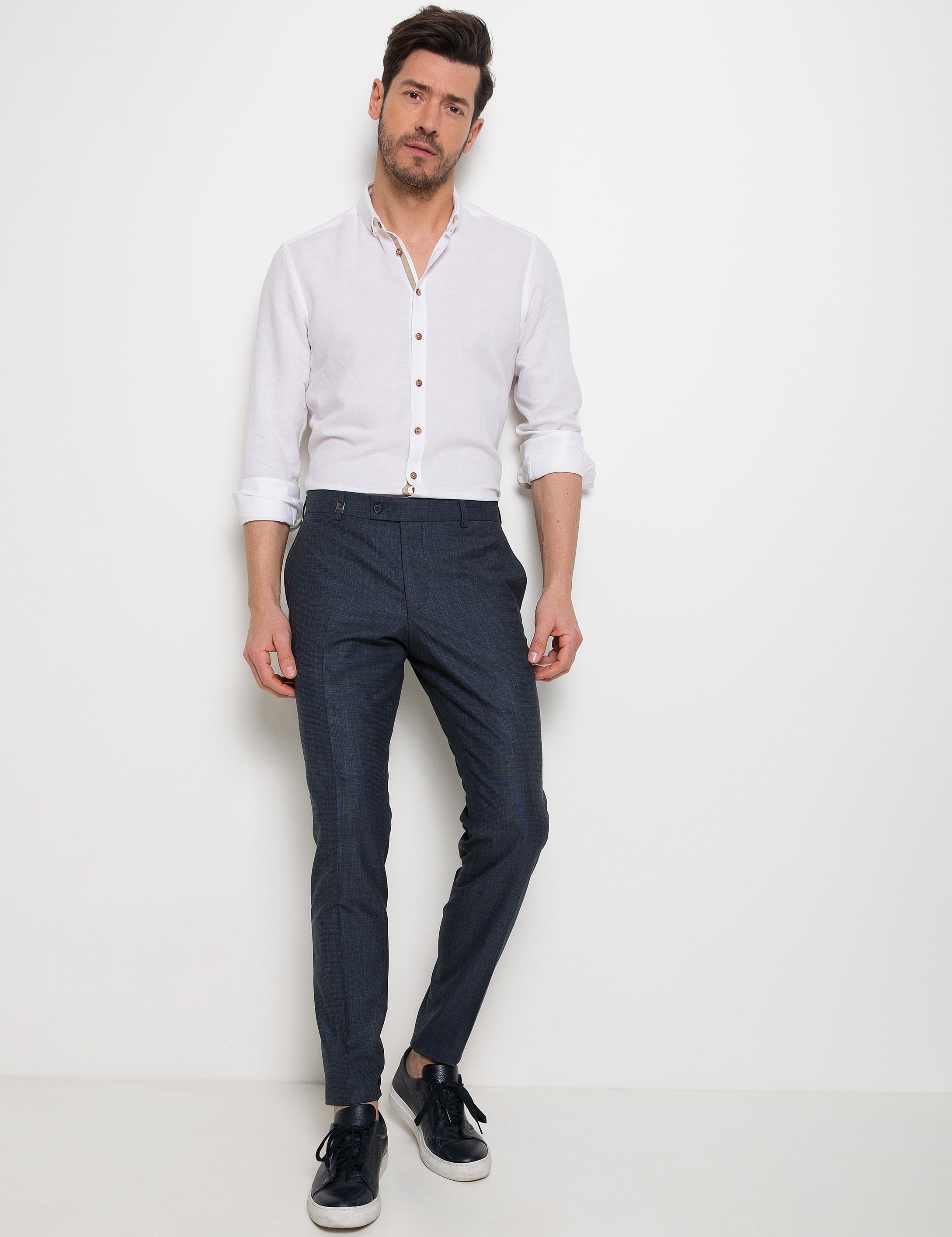 Lacivert Slim Fit Kumaş Pantolon