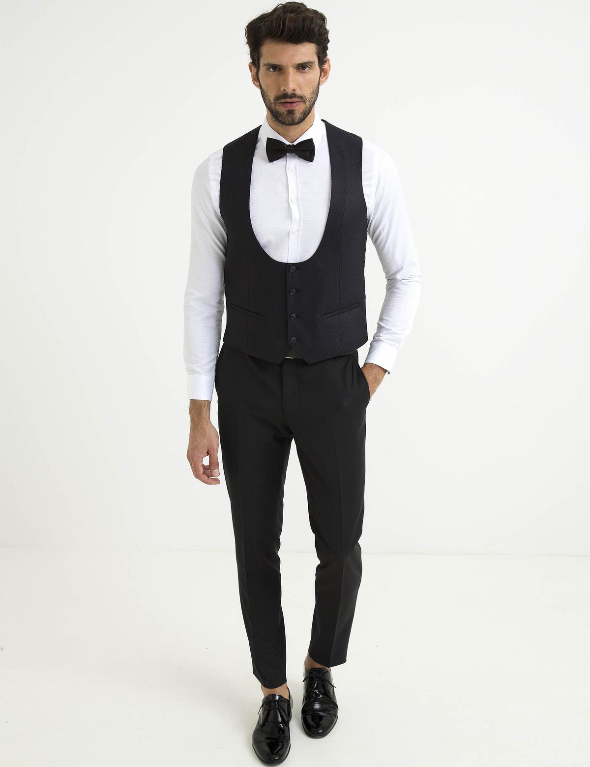 Mürdüm Yelekli Damatlık Smokin - 50190805008