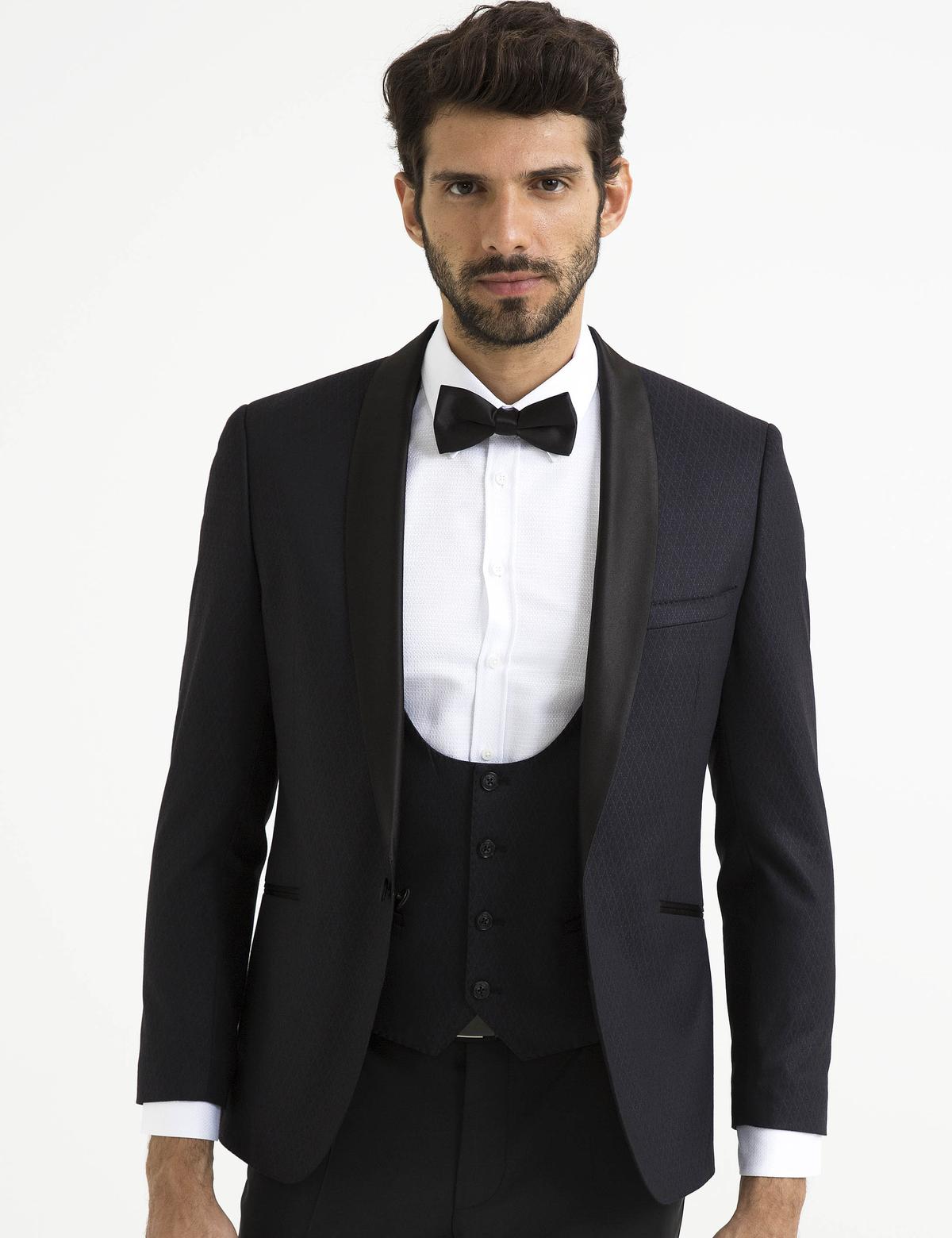 Mürdüm Yelekli Damatlık Smokin - 50190805008