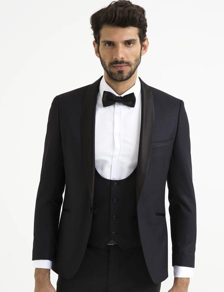 Mürdüm Yelekli Damatlık Smokin - 50190805008