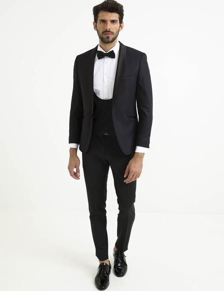 Mürdüm Yelekli Damatlık Smokin - 50190805008