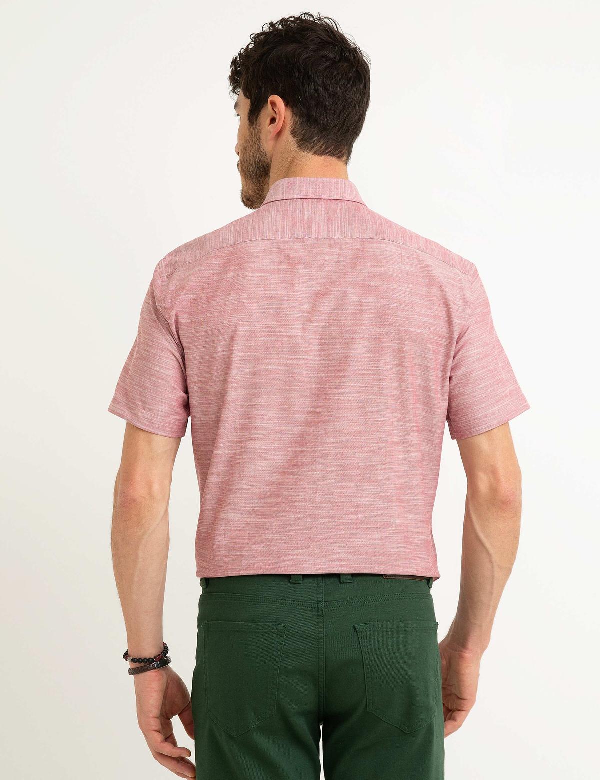 Kırmızı Regular Fit Kısa Kol Gömlek - 50190810041