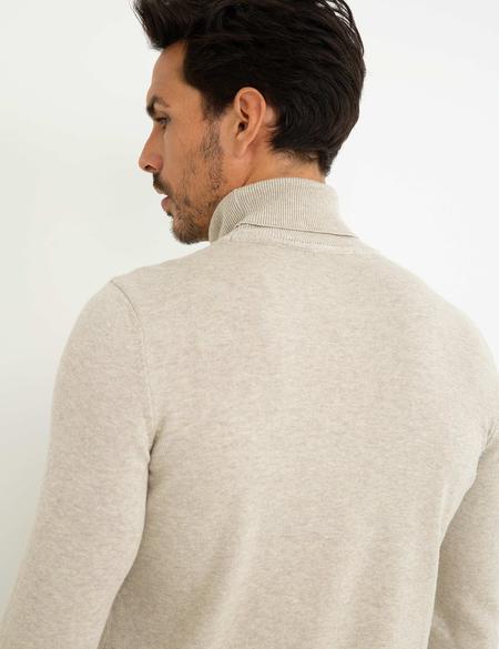 Bej Slim Fit Basic Triko Kazak - 50194204093