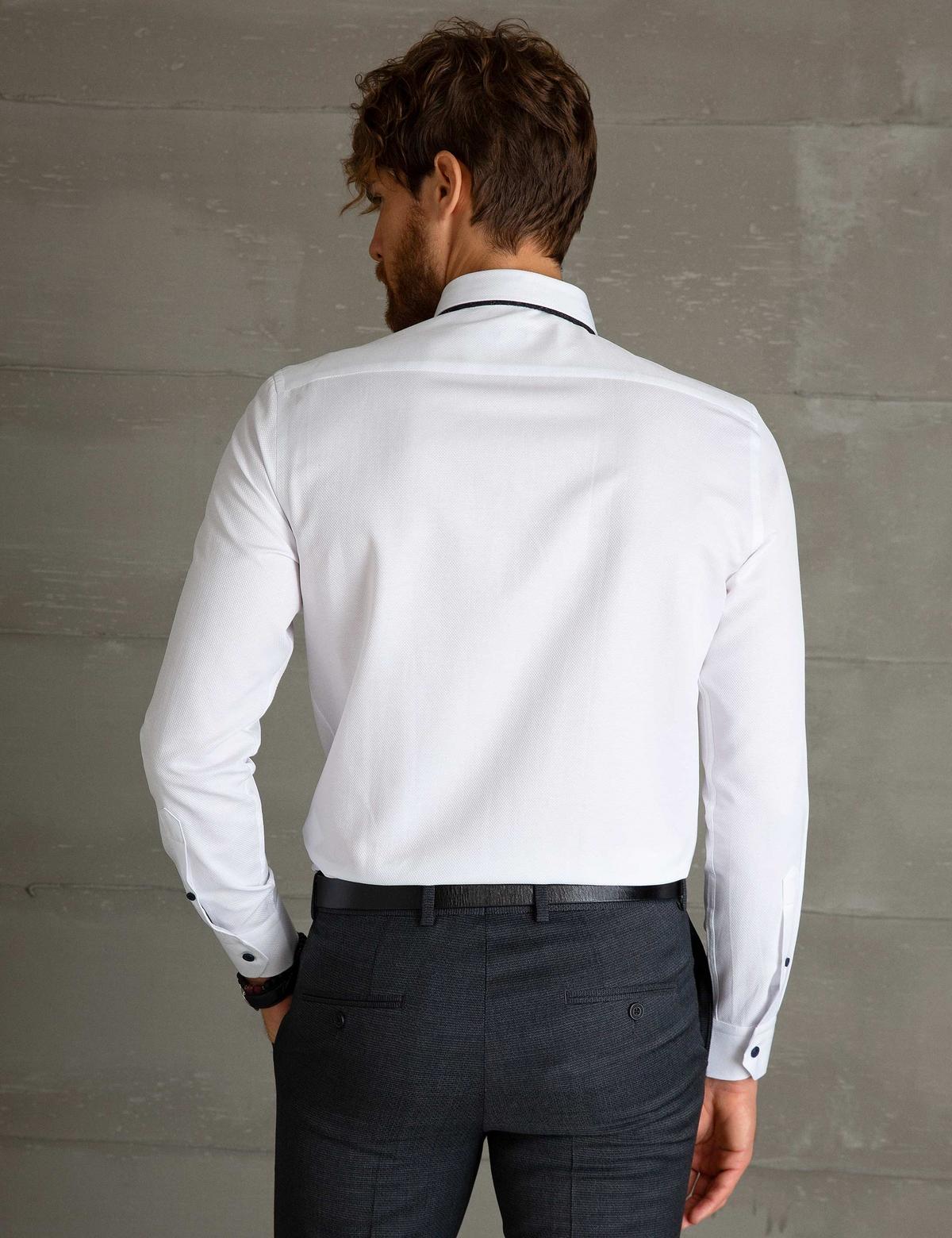 Beyaz Slim Fit Uzun Kollu Gömlek - 50194486019