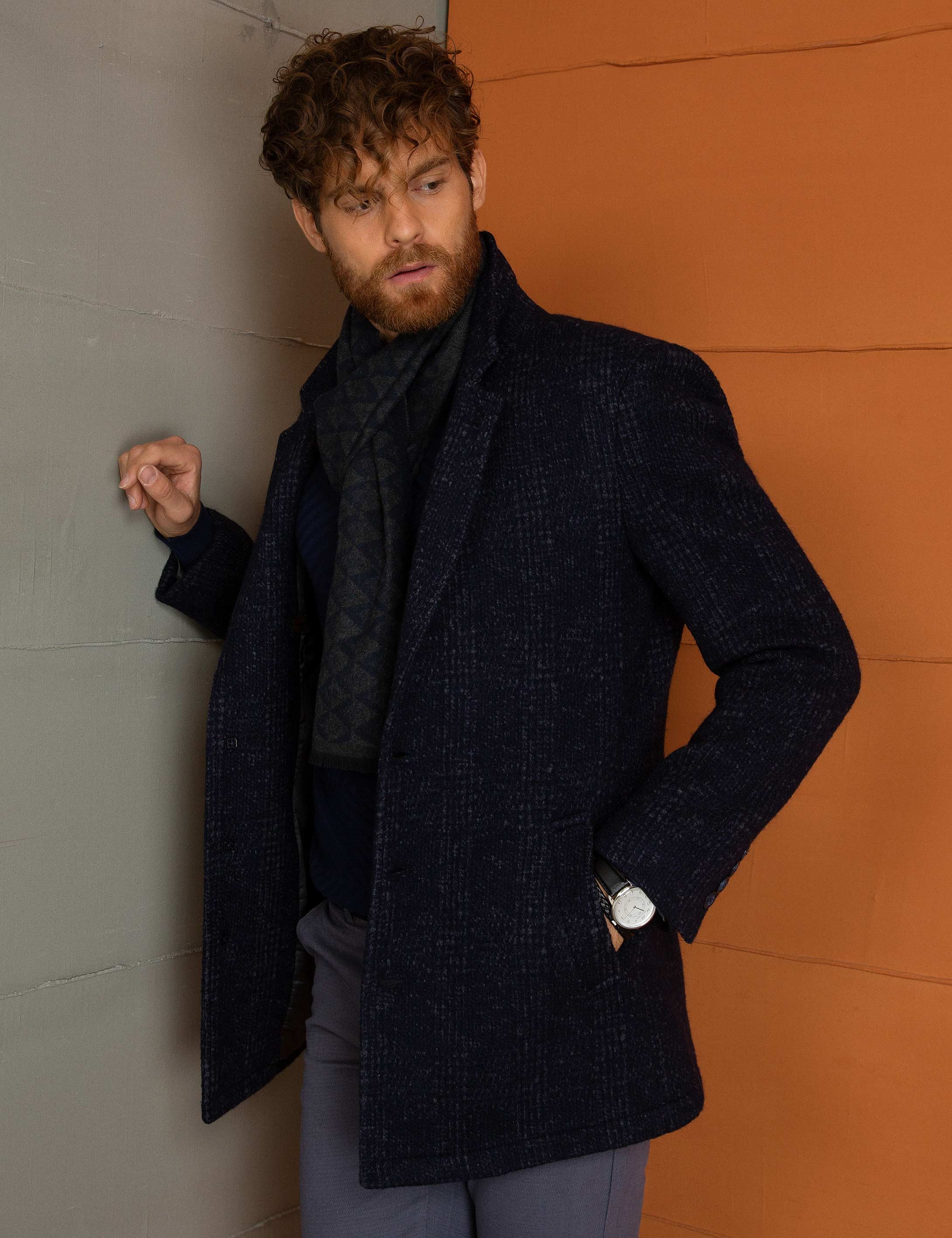 Lacivert Slim Fit Palto - Image 2
