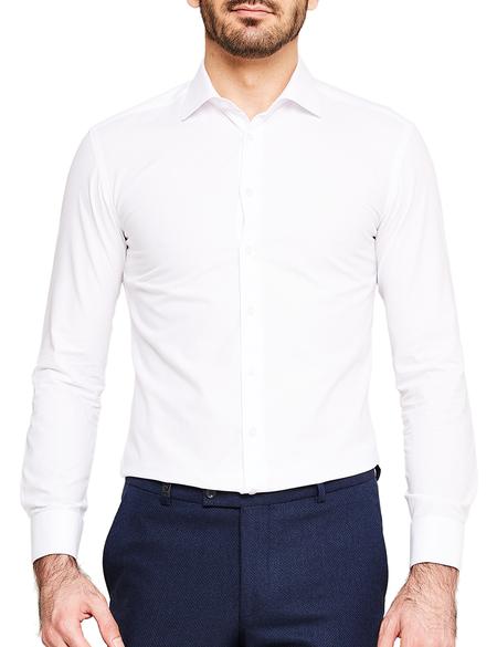 Beyaz Slim Fit Basic Gömlek - 50155033002