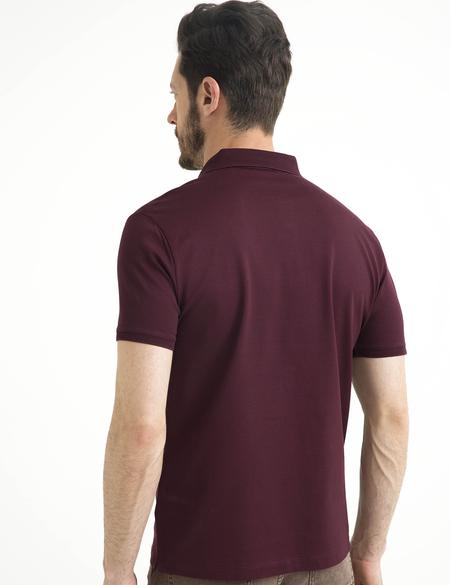 Bordo Slim Fit Polo Yaka Basic T-Shirt - 50186356081