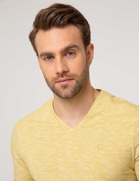 Sarı Slim Fit Basic Tişört - 50188634053