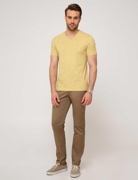 Sarı Slim Fit Basic Tişört - 50188634053