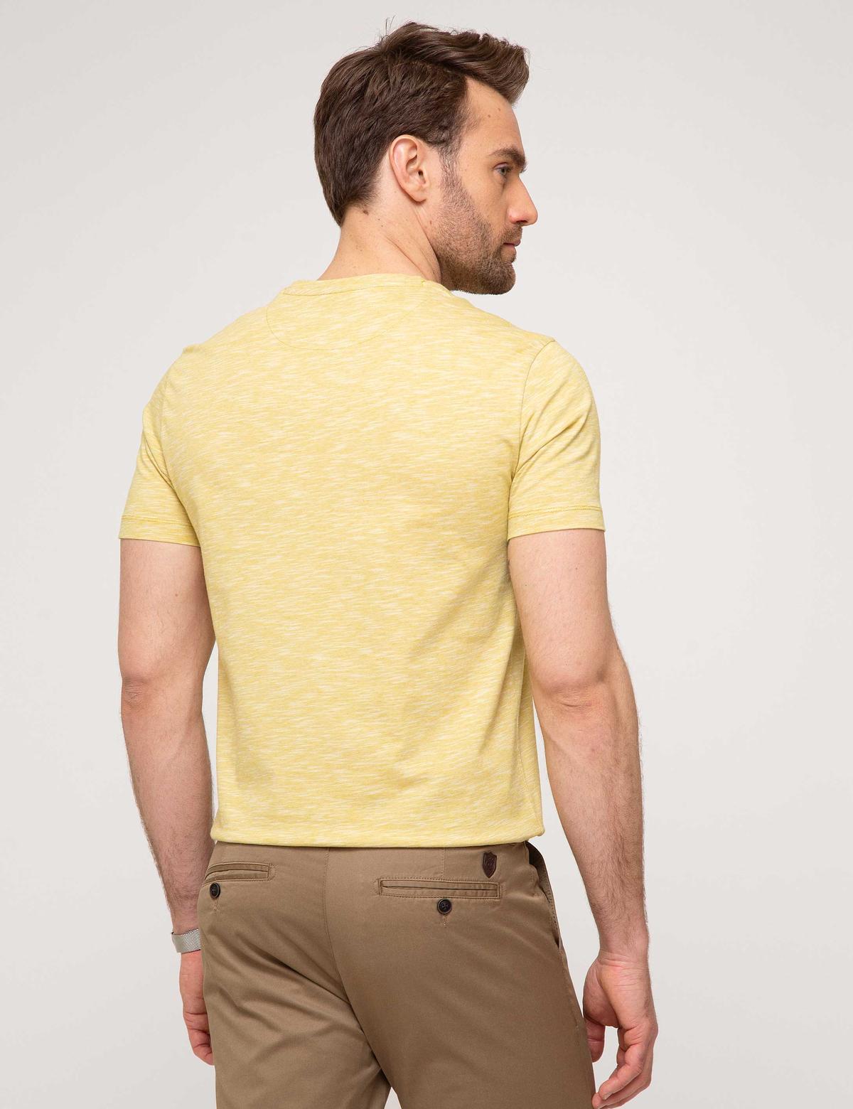 Sarı Slim Fit Basic Tişört - 50188634053