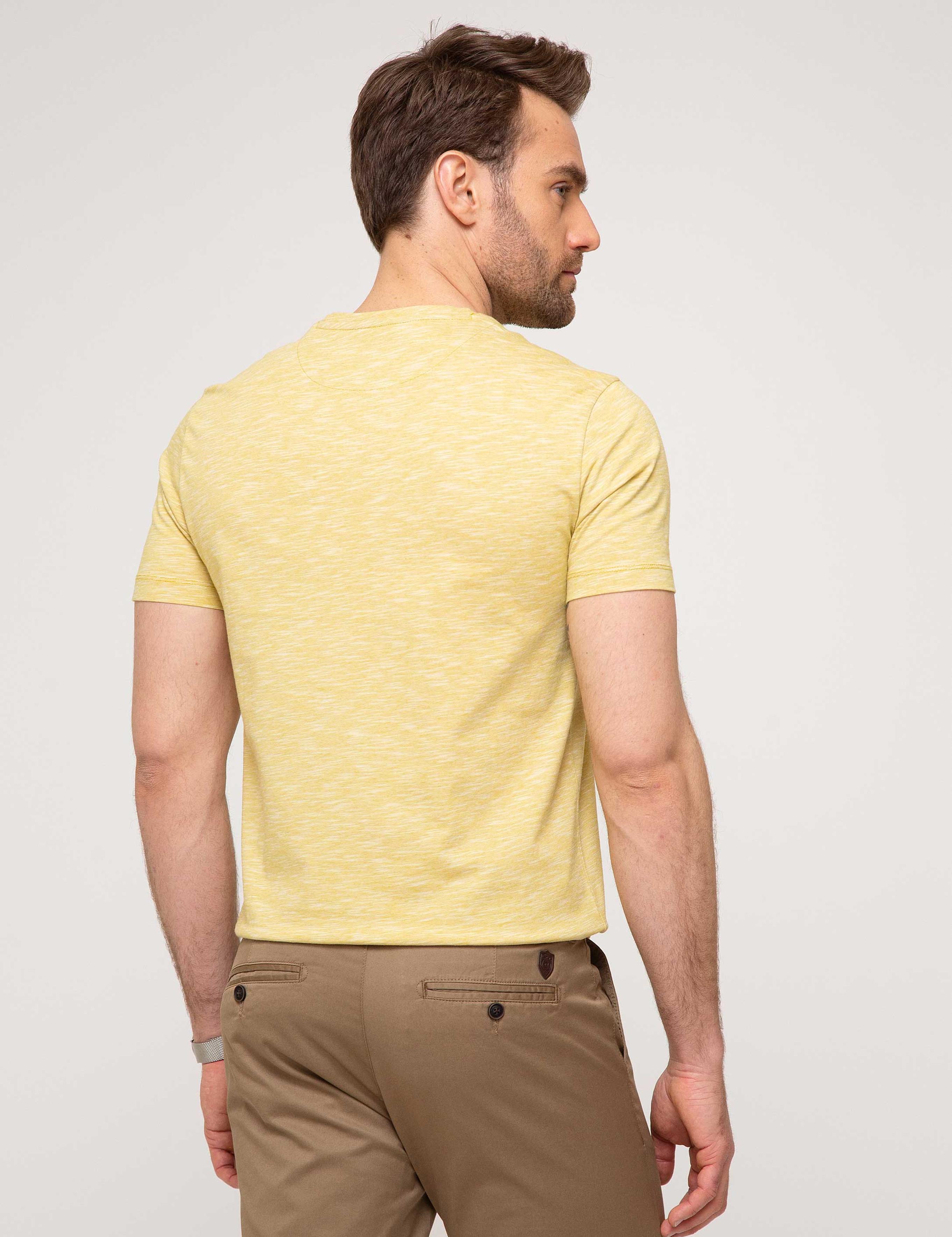 Sarı Slim Fit Basic Tişört