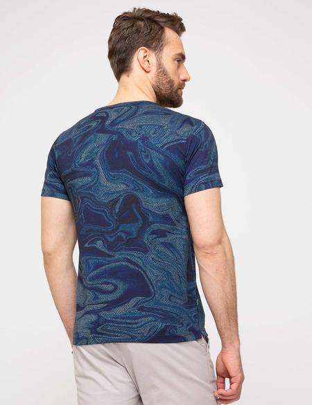 Lacivert Slim Fit Bisiklet Yaka T-Shirt - 50189507007