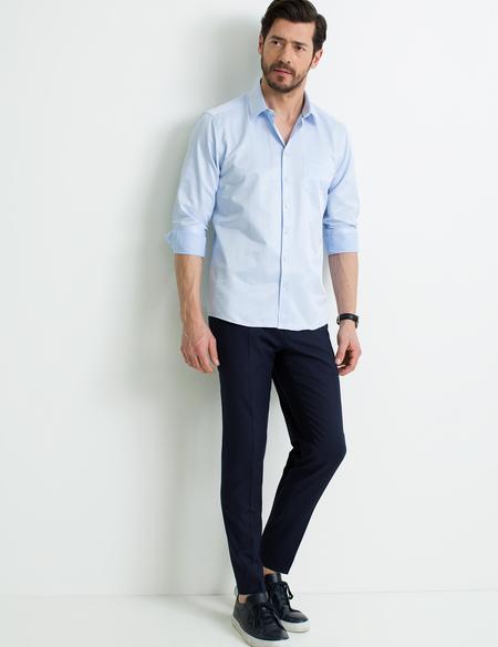Açık Mavi Regular Fit Basic Gömlek - 50189516028