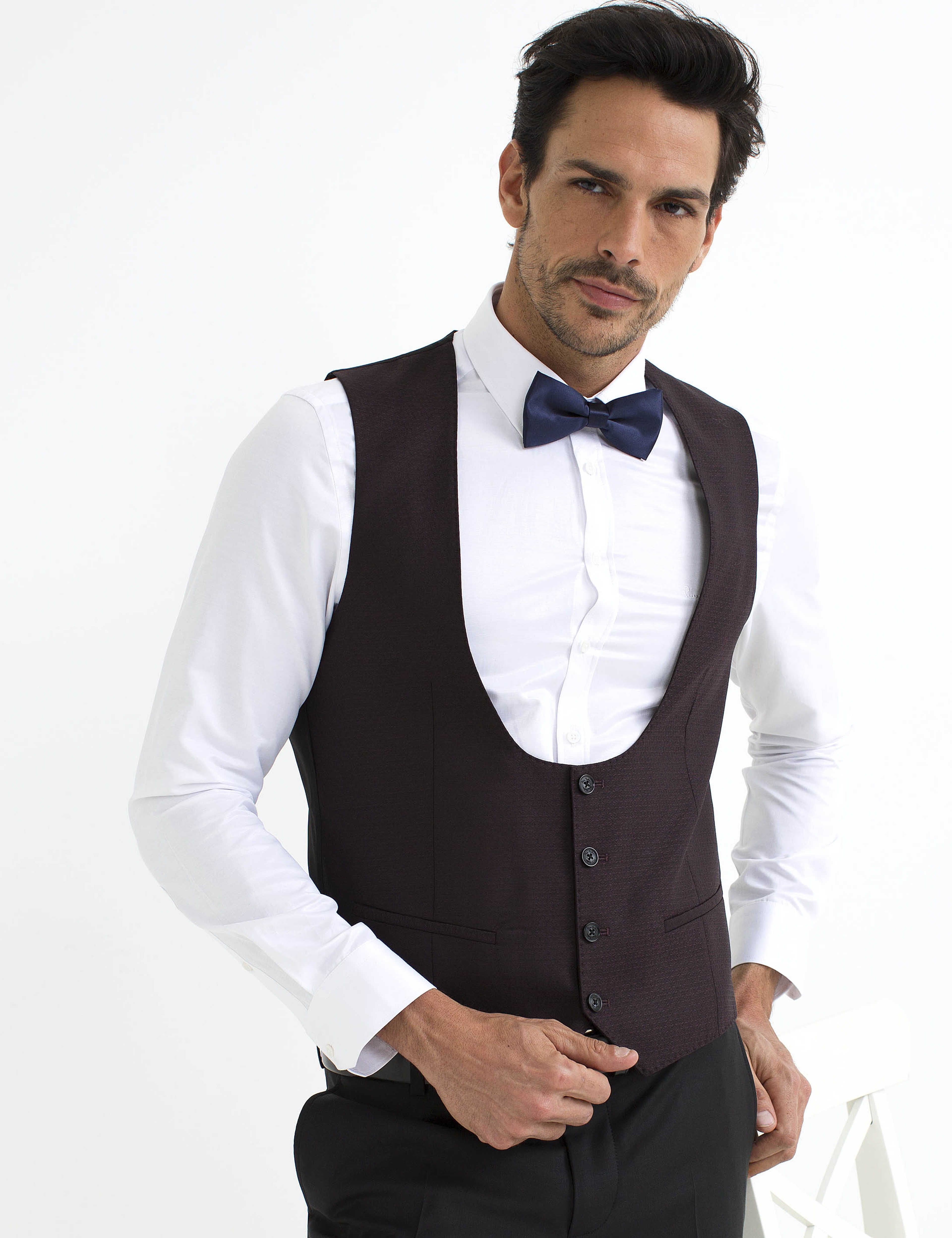 Bordo Yelekli Damatlık Smokin