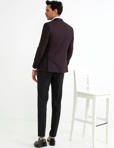 Bordo Yelekli Damatlık Smokin - 50190804002