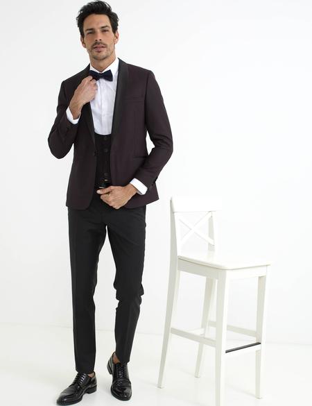 Bordo Yelekli Damatlık Smokin - 50190804002
