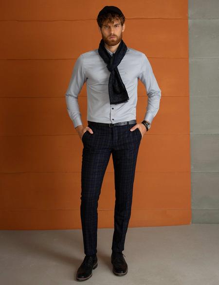 Açık Gri Slim Fit Gömlek - 50194486010