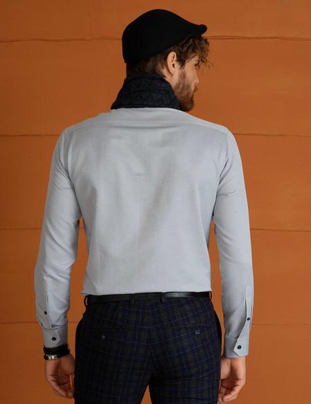 Açık Gri Slim Fit Gömlek - 50194486010