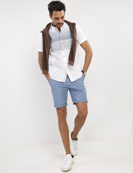 Koyu Mavi Standart Fit Bermuda Capri - 50191920014