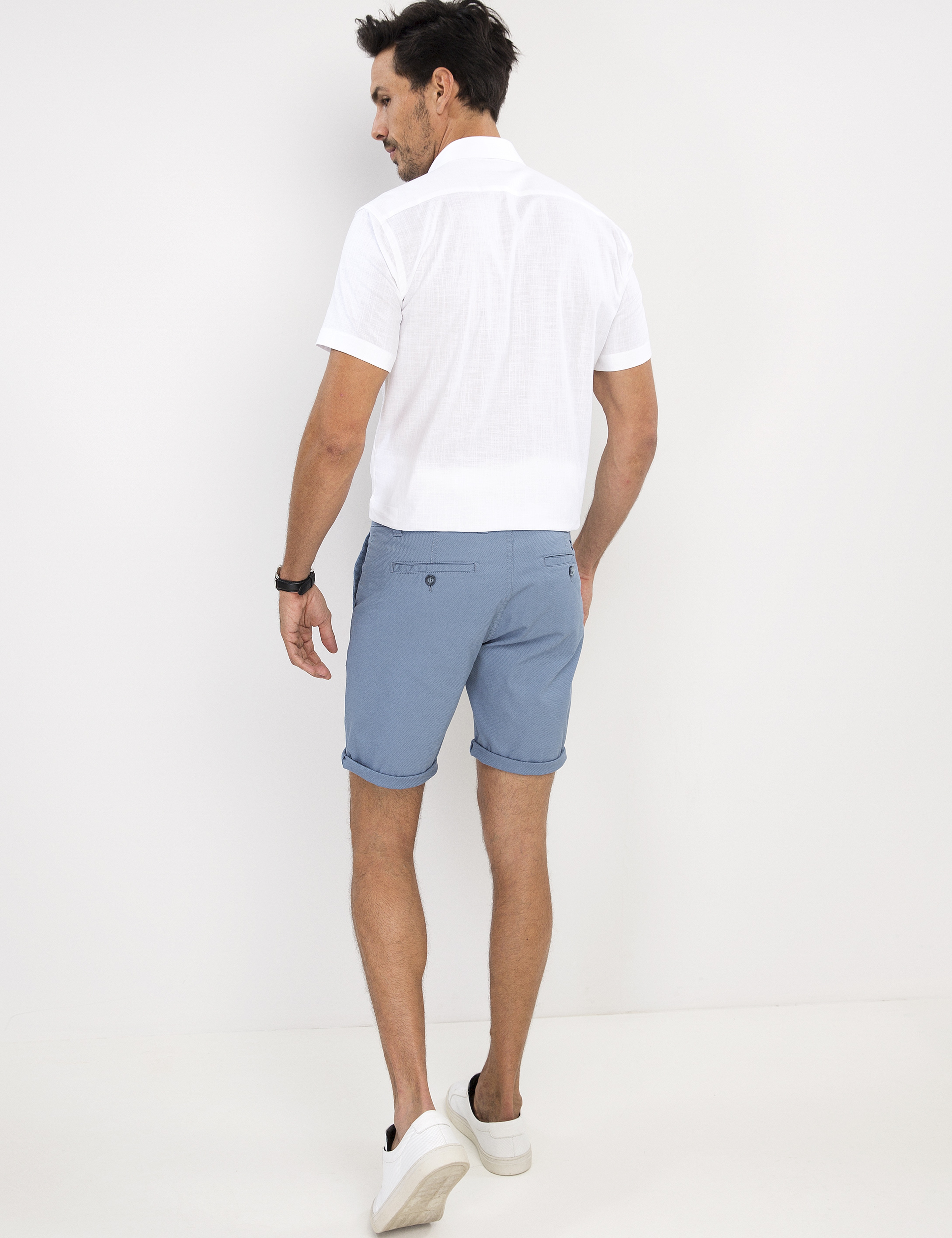 Koyu Mavi Standart Fit Bermuda Capri - Image 2