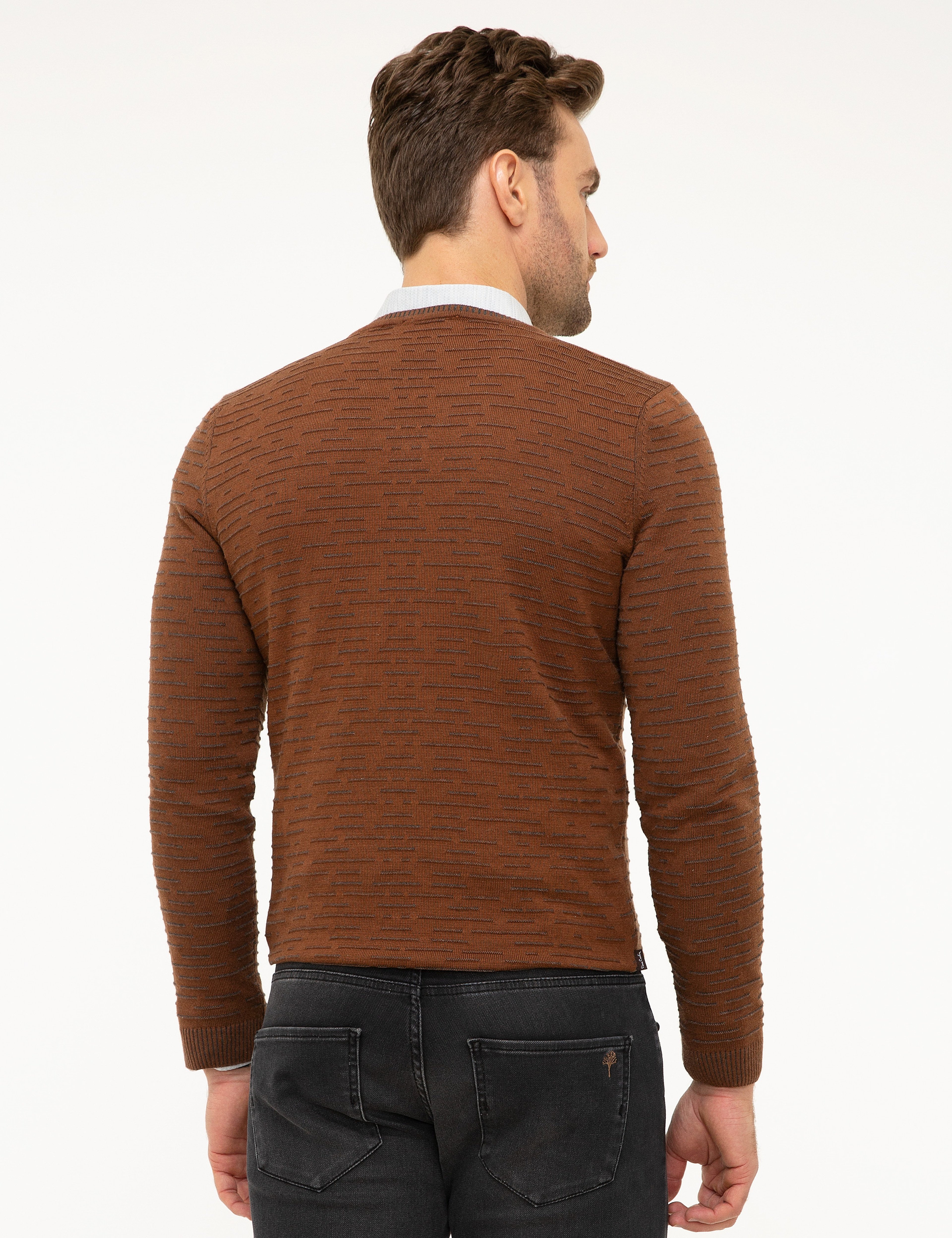 Camel Slim Fit Triko Kazak - Image 4
