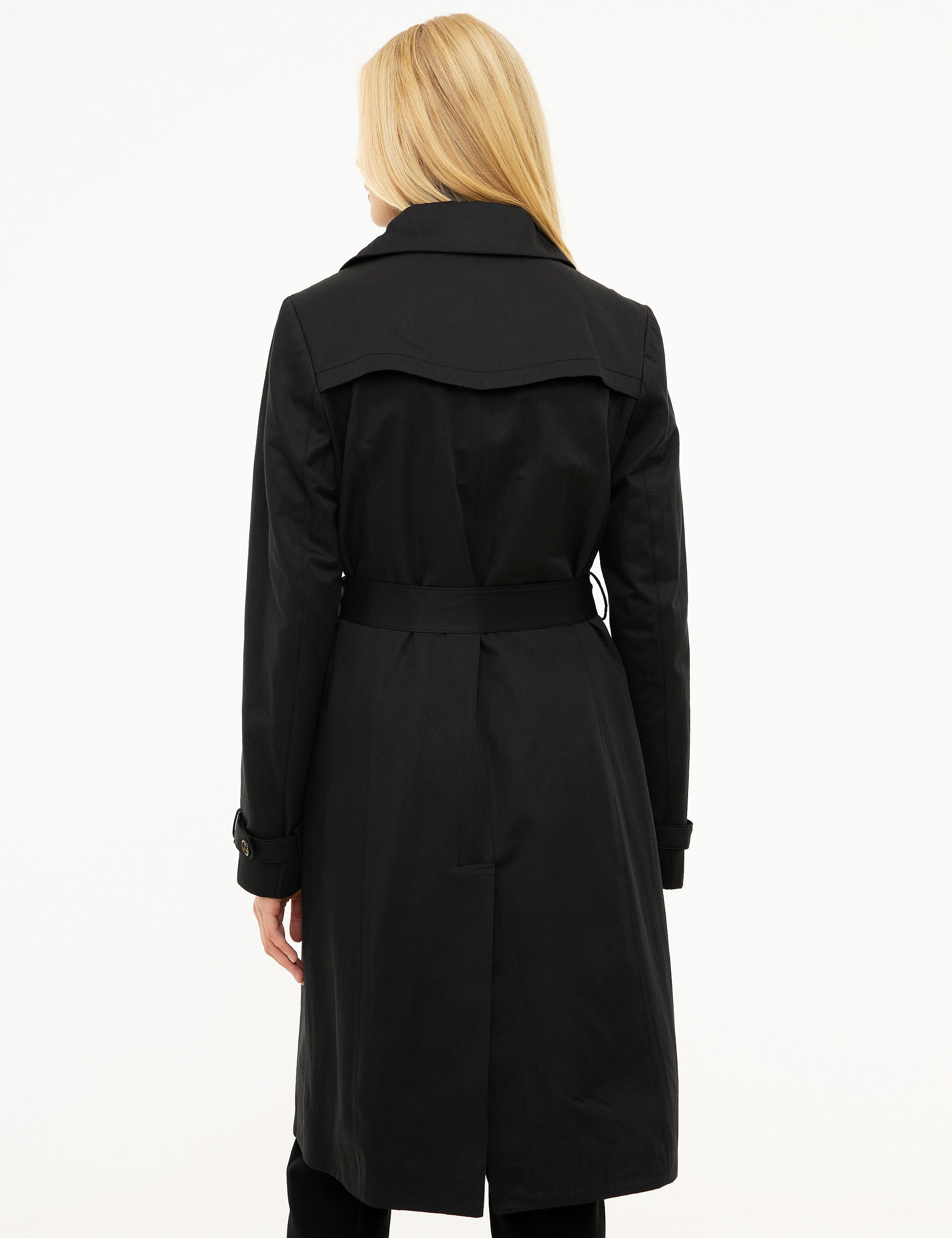 Siyah Slim Fit Trençkot