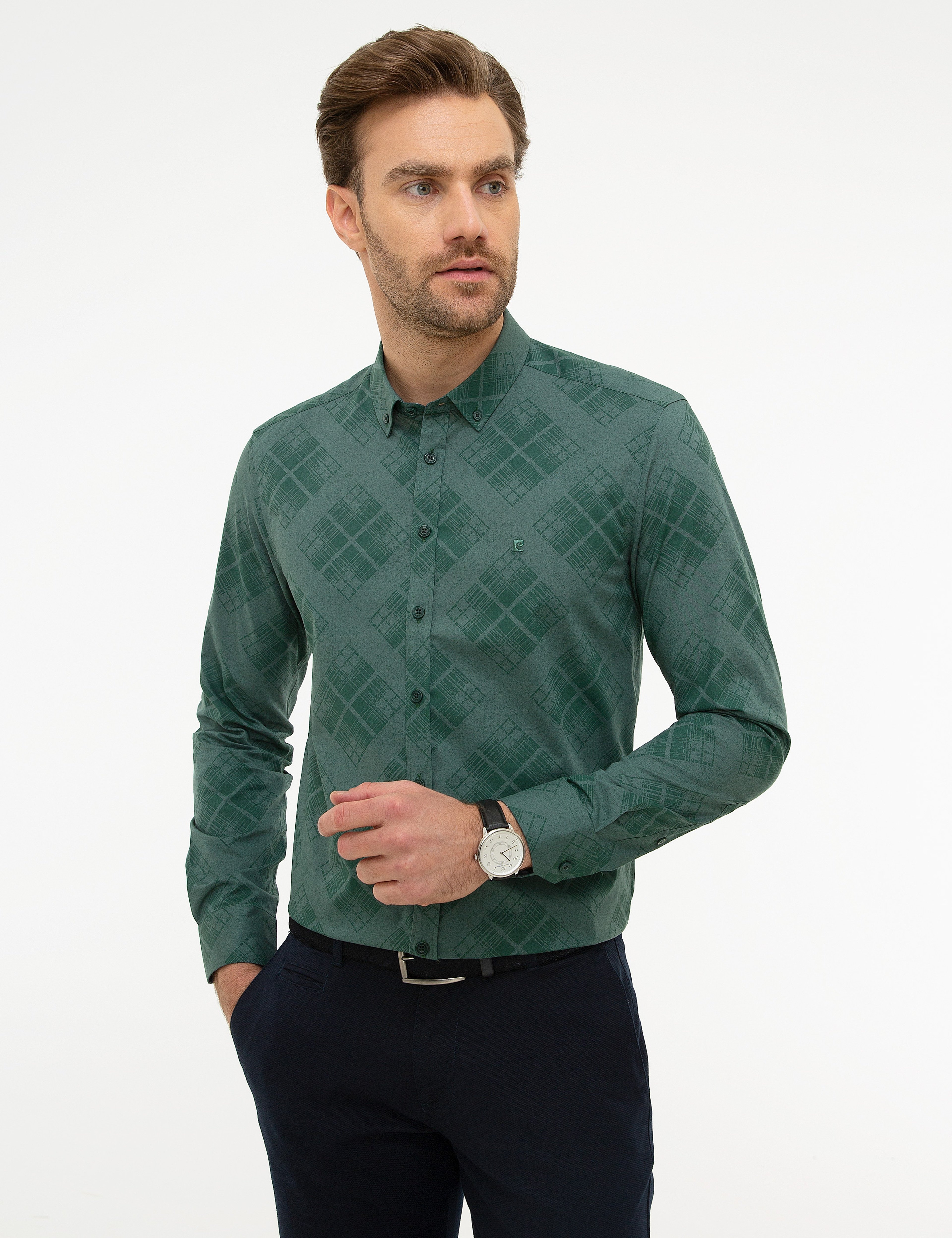 Yeşil Slim Fit Gömlek