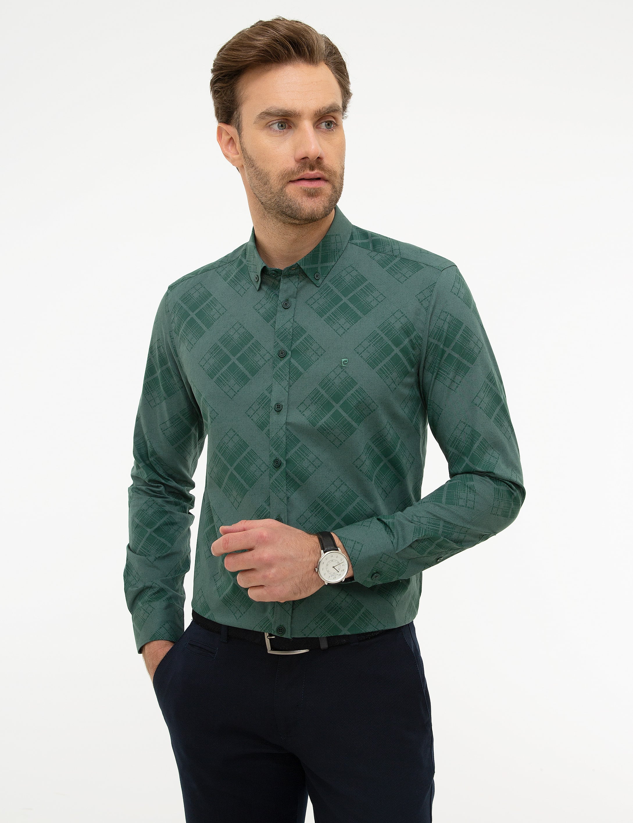 Yeşil Slim Fit Gömlek