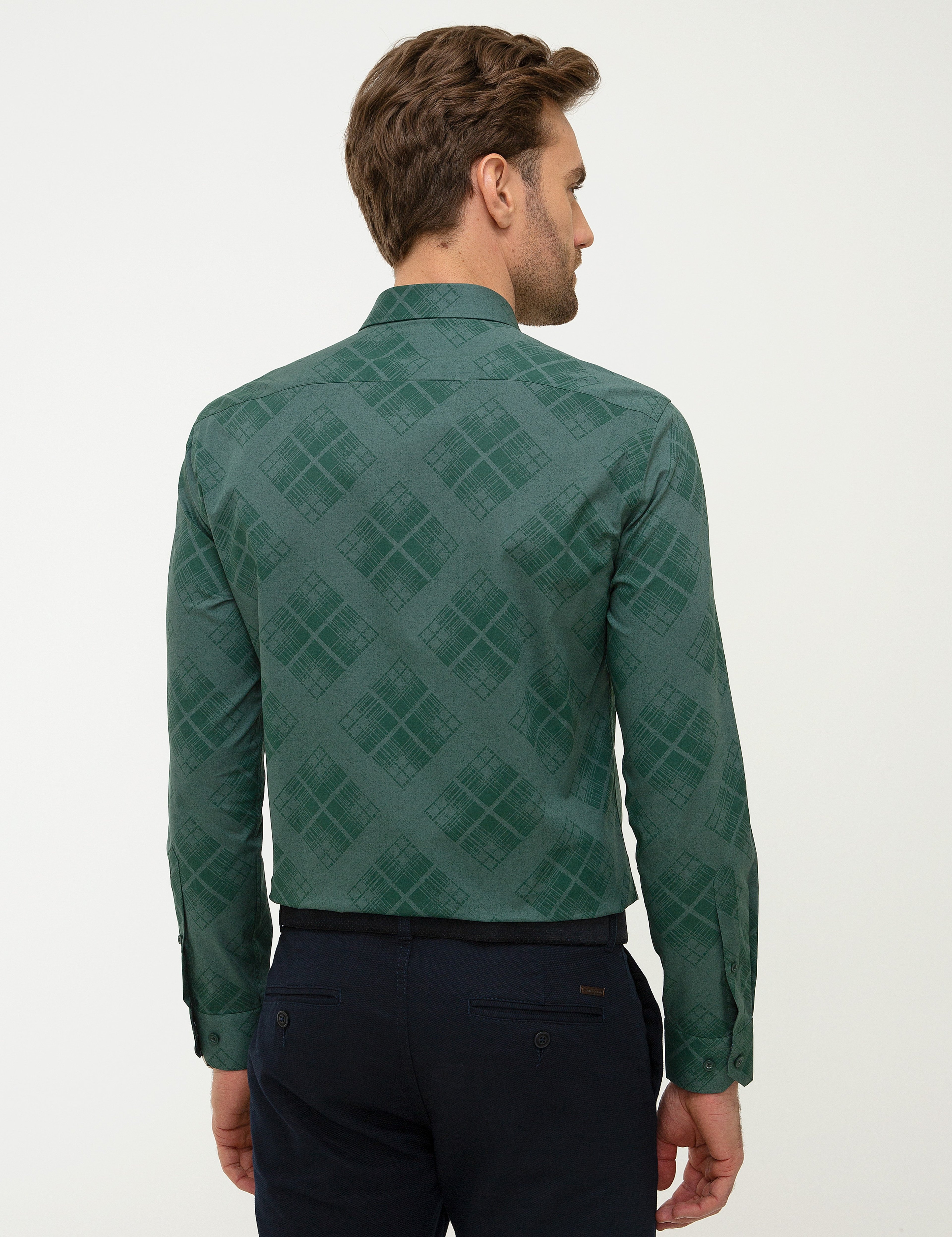 Yeşil Slim Fit Gömlek - Image 3