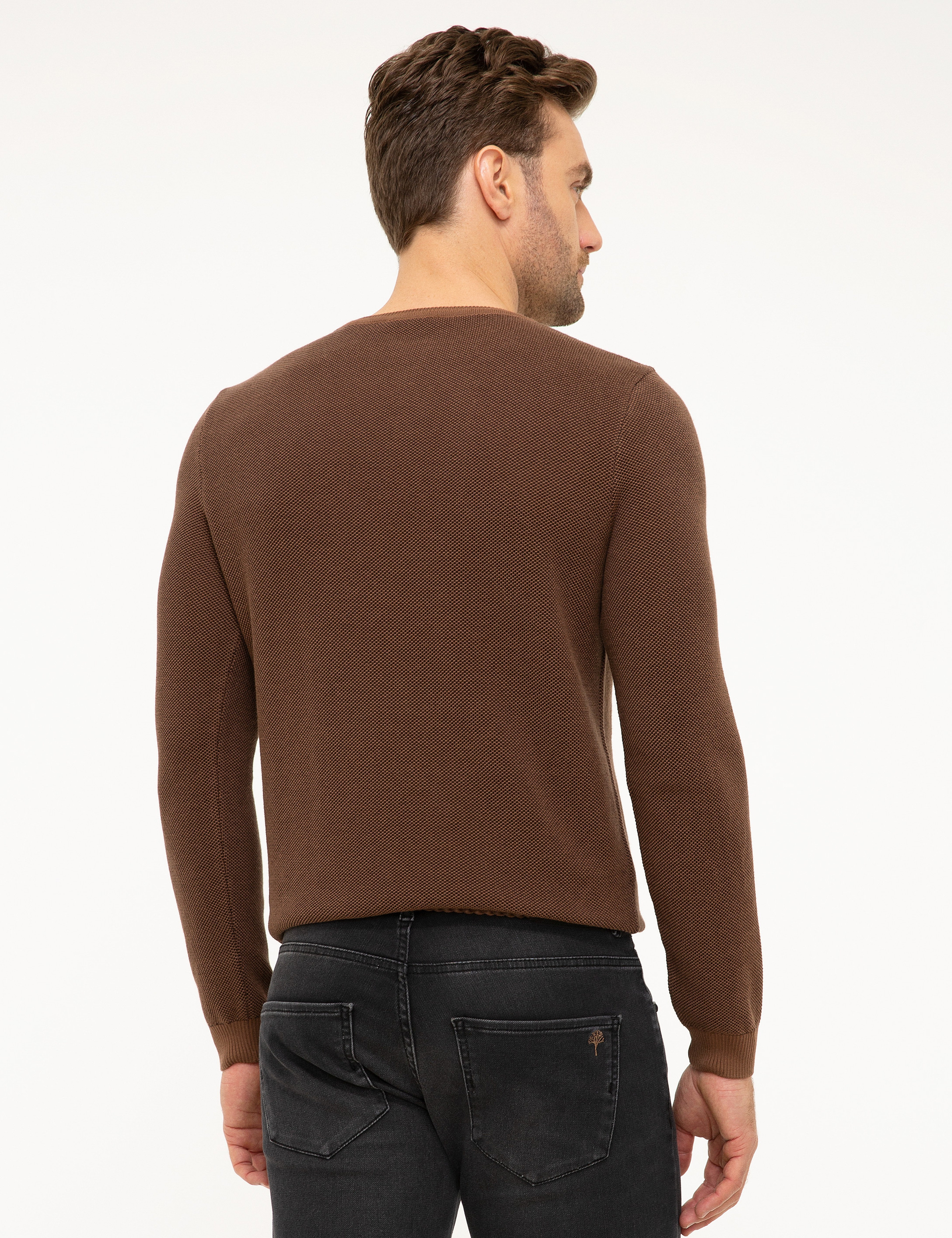 Camel Slim Fit Triko Kazak - Image 4