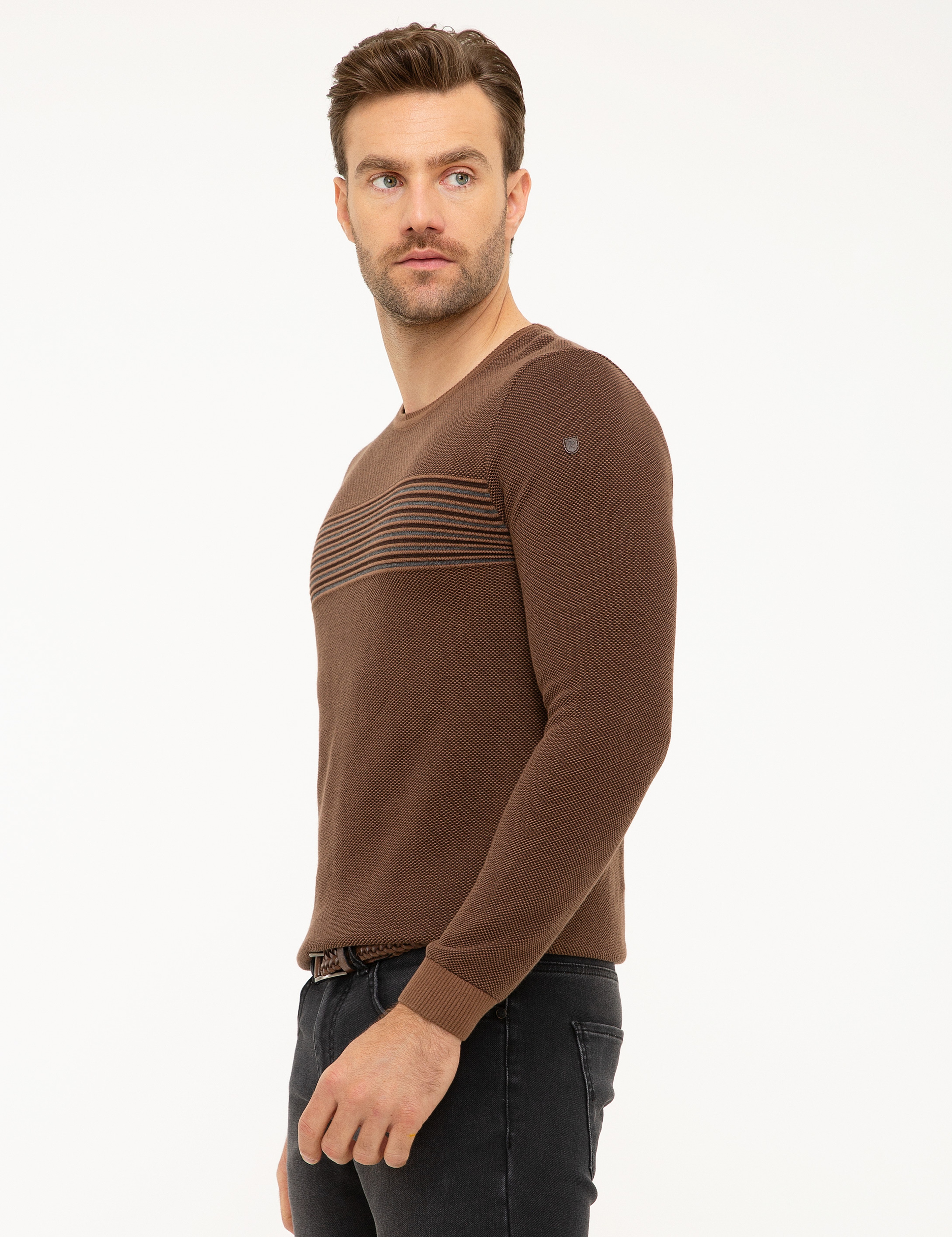 Camel Slim Fit Triko Kazak - Image 3