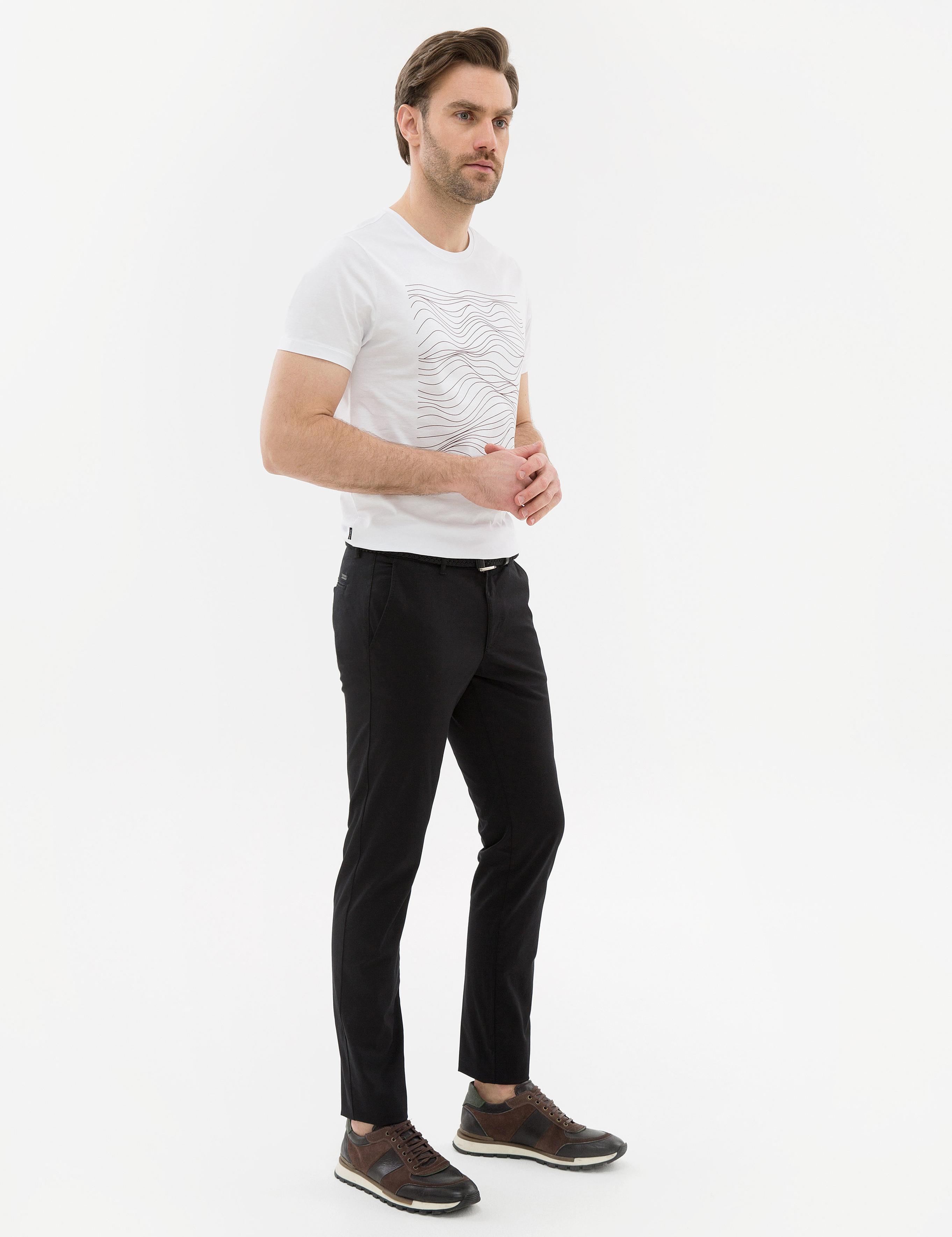 Siyah Slim Fit Kanvas Pantolon