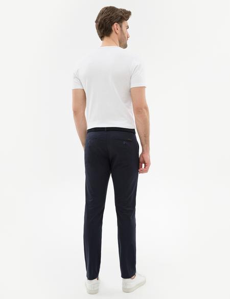 Lacivert Slim Fit Kanvas Pantolon - 50223107034