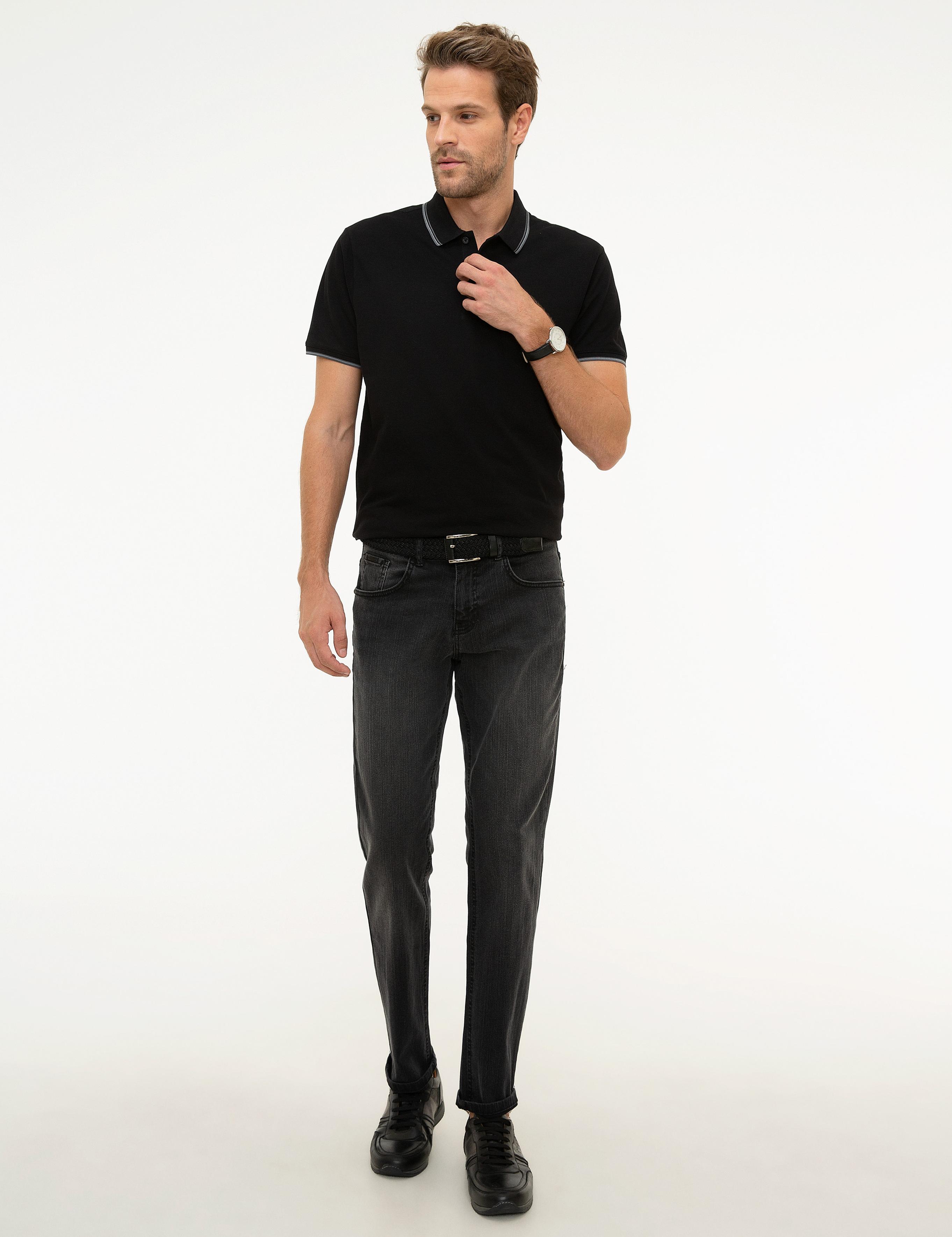 Siyah Slim Fit Polo Yaka T-Shirt