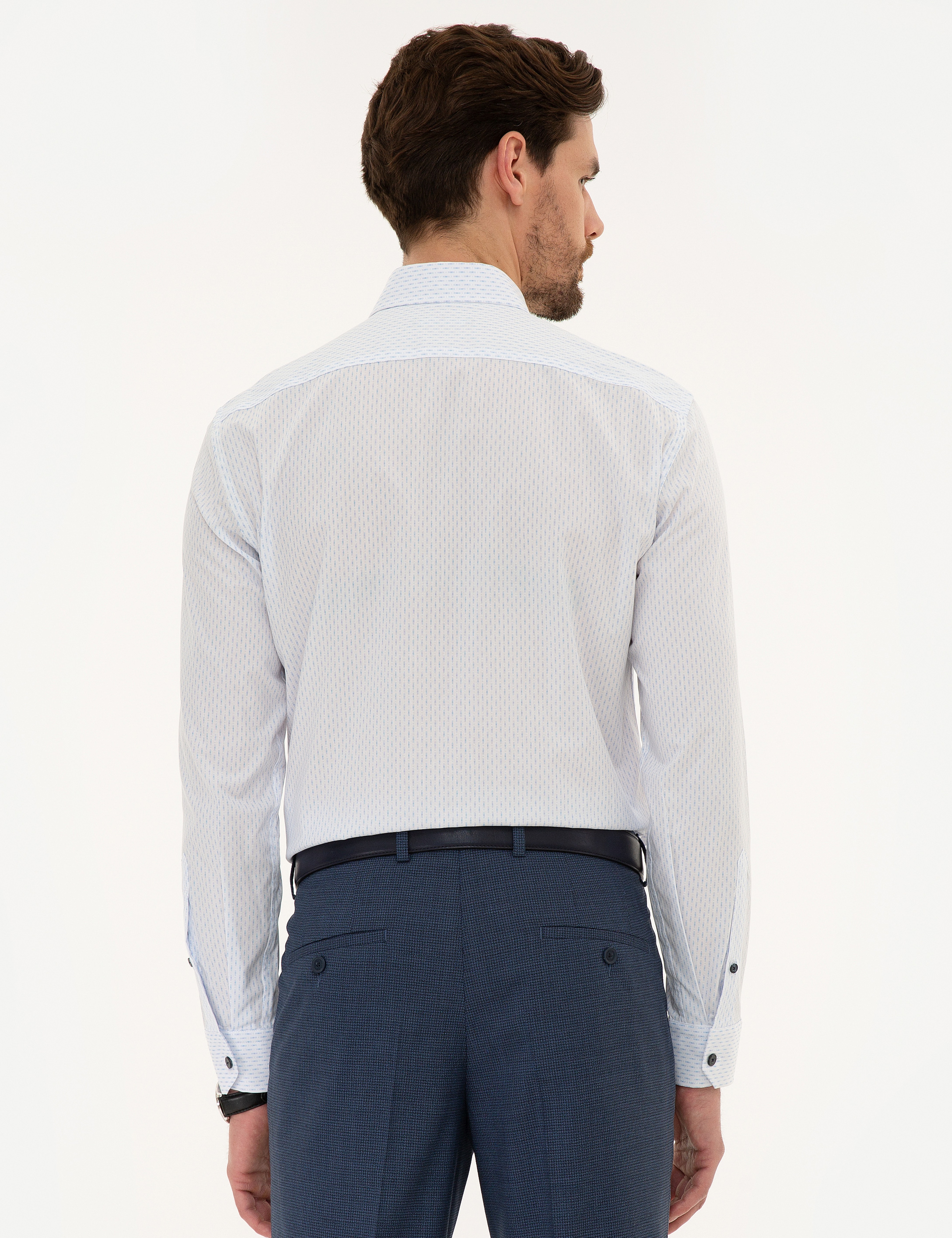 Açık Mavi Slim Fit Uzun Kollu Gömlek
