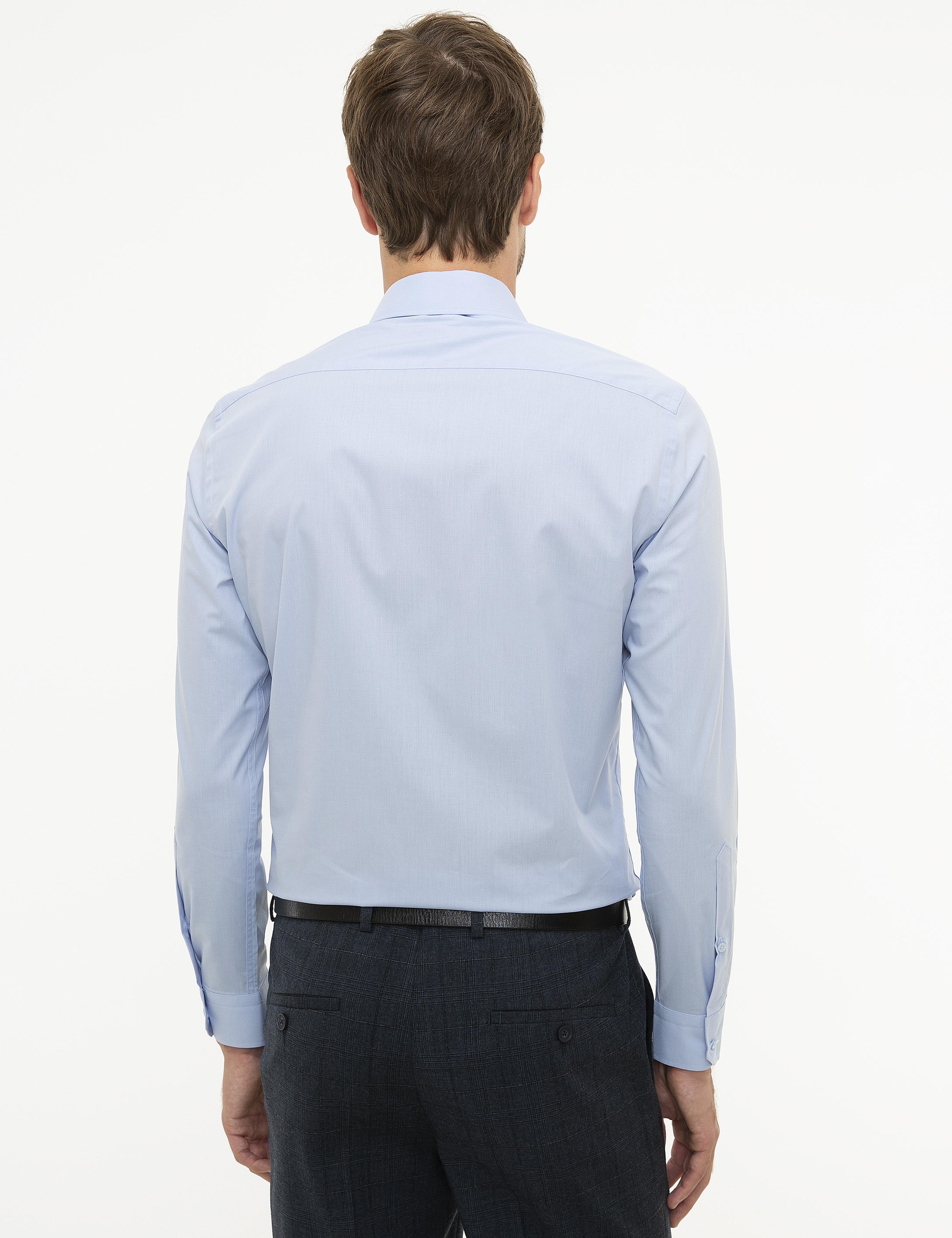 Açık Mavi Slim Fit Uzun Kollu Klasik Gömlek