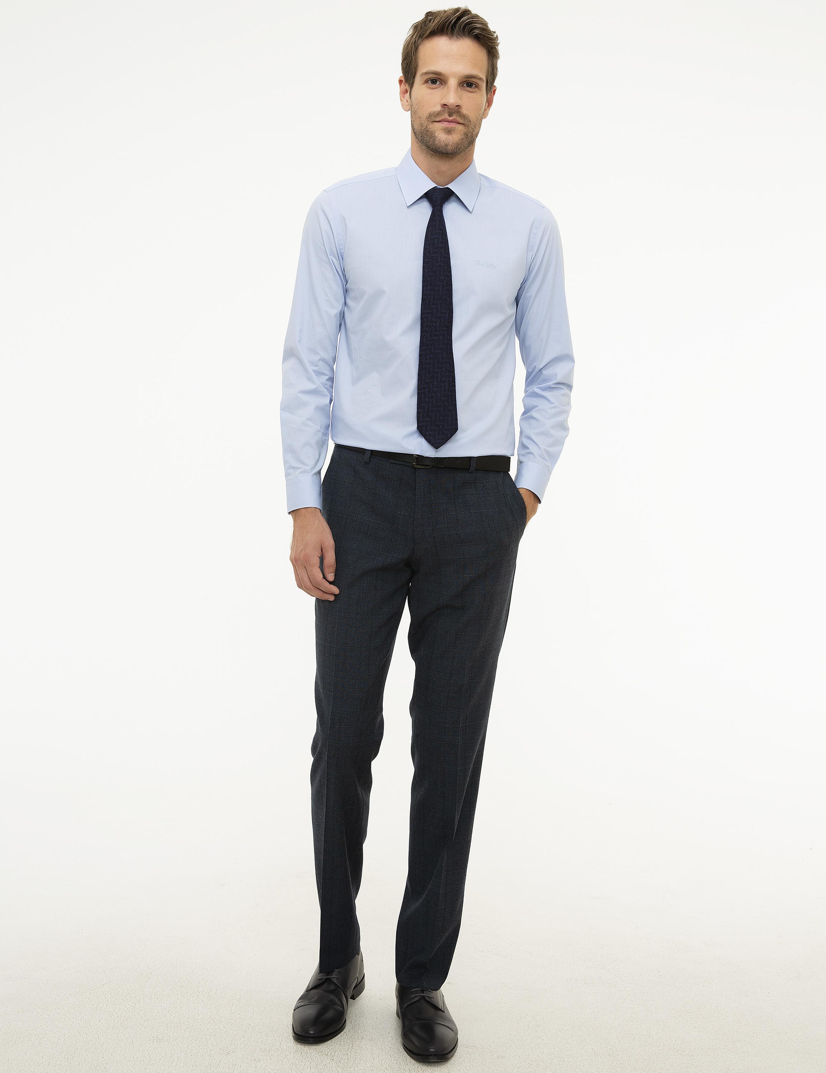 Açık Mavi Slim Fit Uzun Kollu Klasik Gömlek