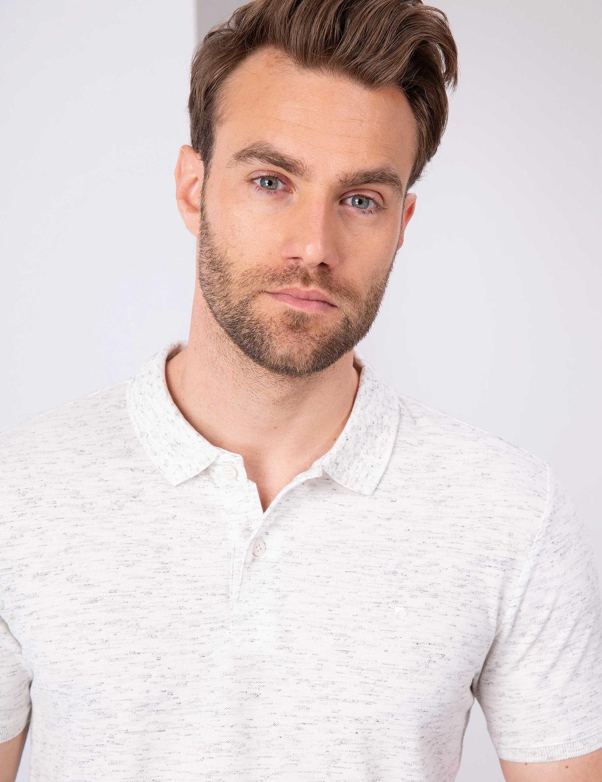 Beyaz Slim Fit Polo Yaka T-Shirt