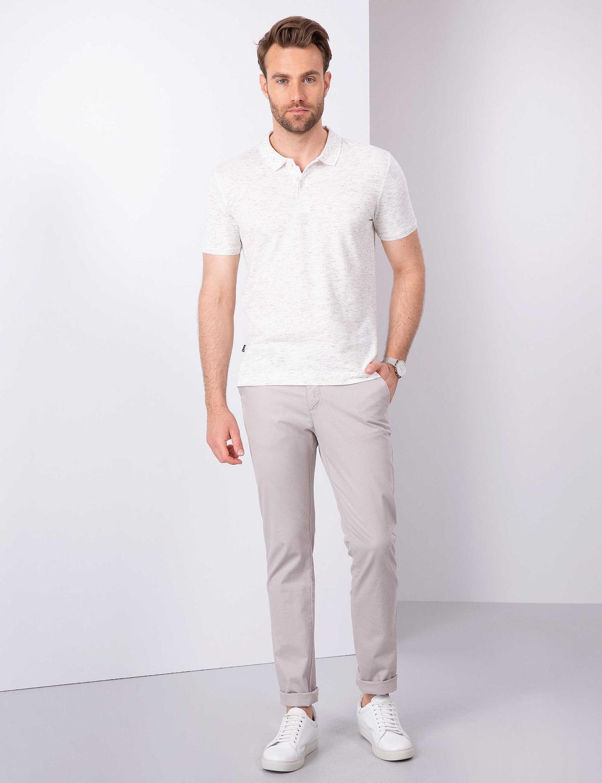 Beyaz Slim Fit Polo Yaka T-Shirt - 50203588006