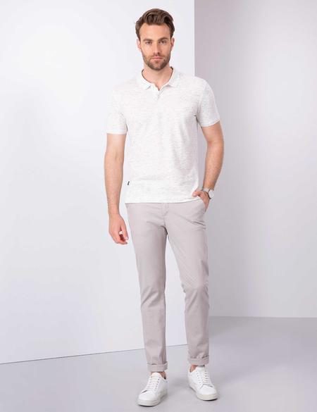 Beyaz Slim Fit Polo Yaka T-Shirt - 50203588006