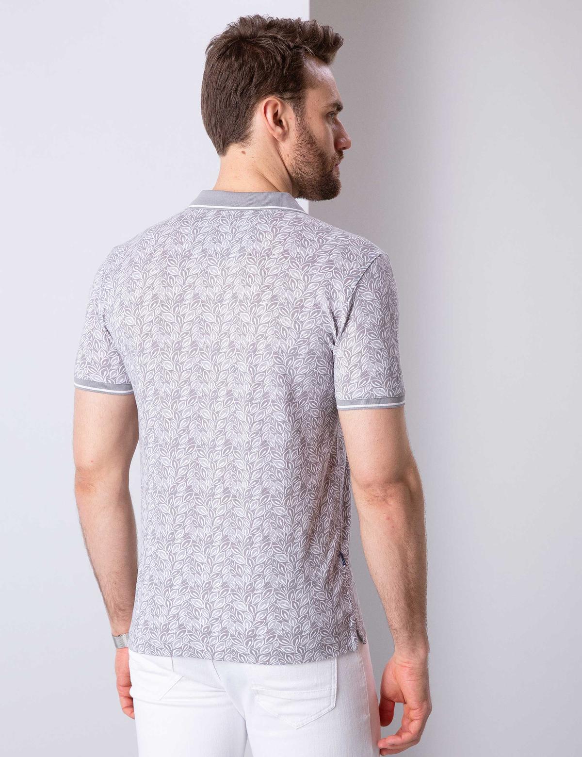 Gri Slim Fit Polo Yaka T-Shirt - 50204204043