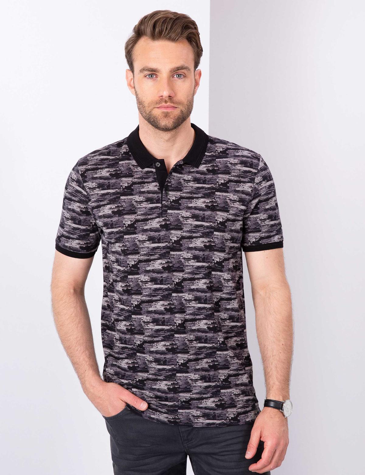 Siyah Slim Fit Polo Yaka T-Shirt