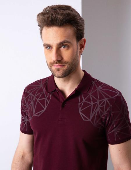 Bordo Slim Fit Tişört - 50204739006