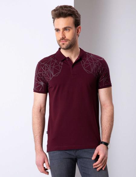 Bordo Slim Fit Tişört - 50204739006