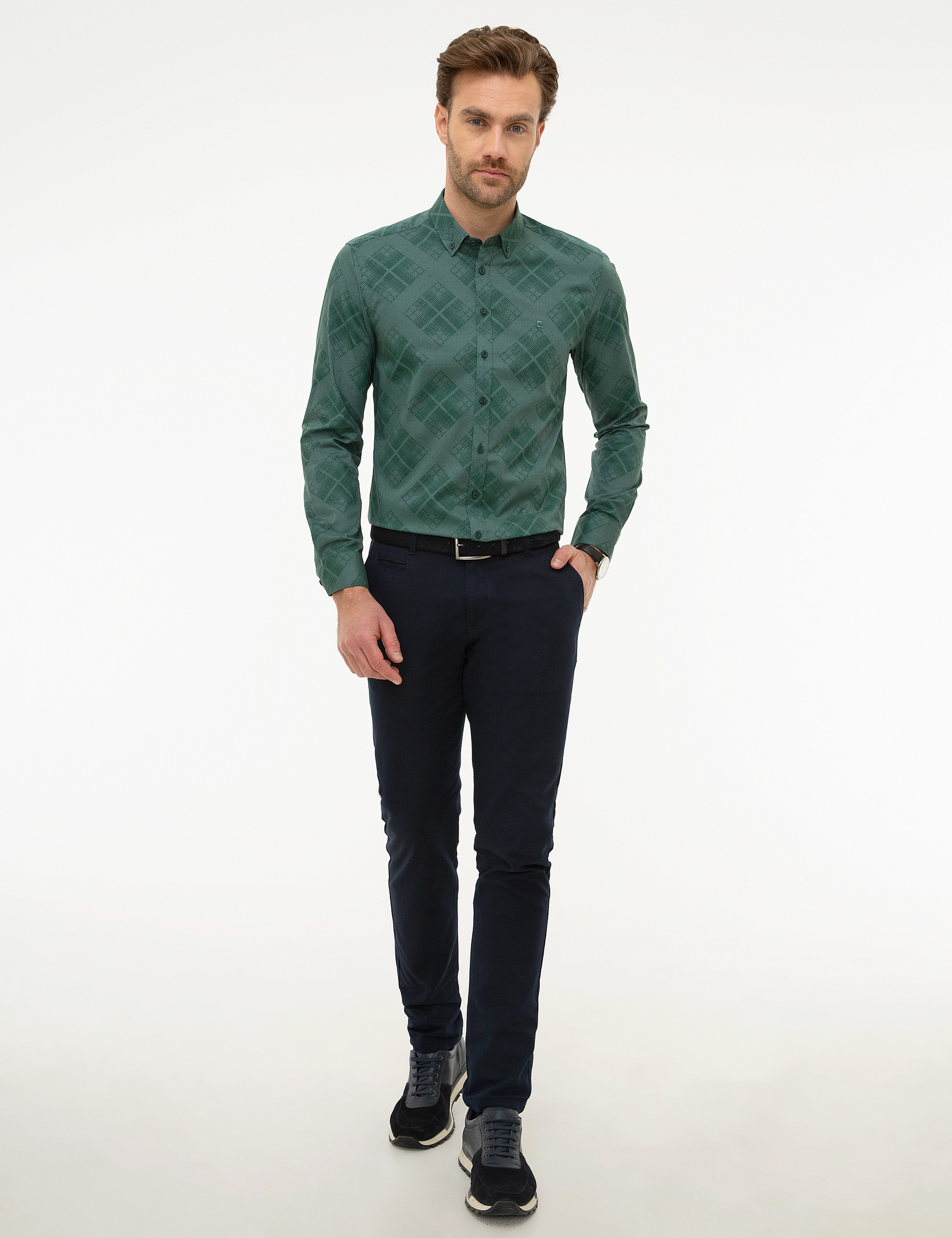 Yeşil Slim Fit Gömlek - Image 4